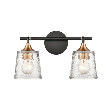 ELK HOME Hamy 15'' Wide 2-Light Vanity Light - Matte Black 18681/2